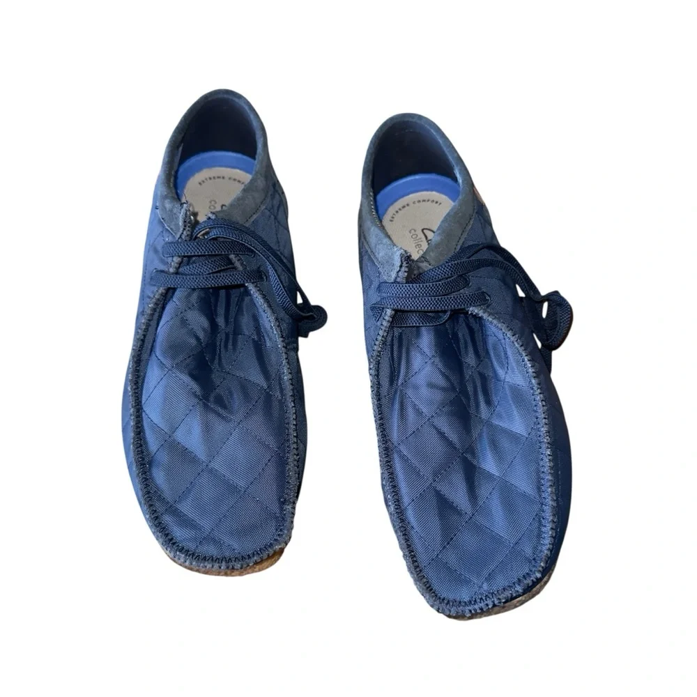 NEW Clarks Shacre II Step Navy Extreme Comfort Quilted Lace Up Shoes Men's 12 M